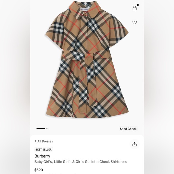 Burberry Kids Plaid Dress - Tan and Red